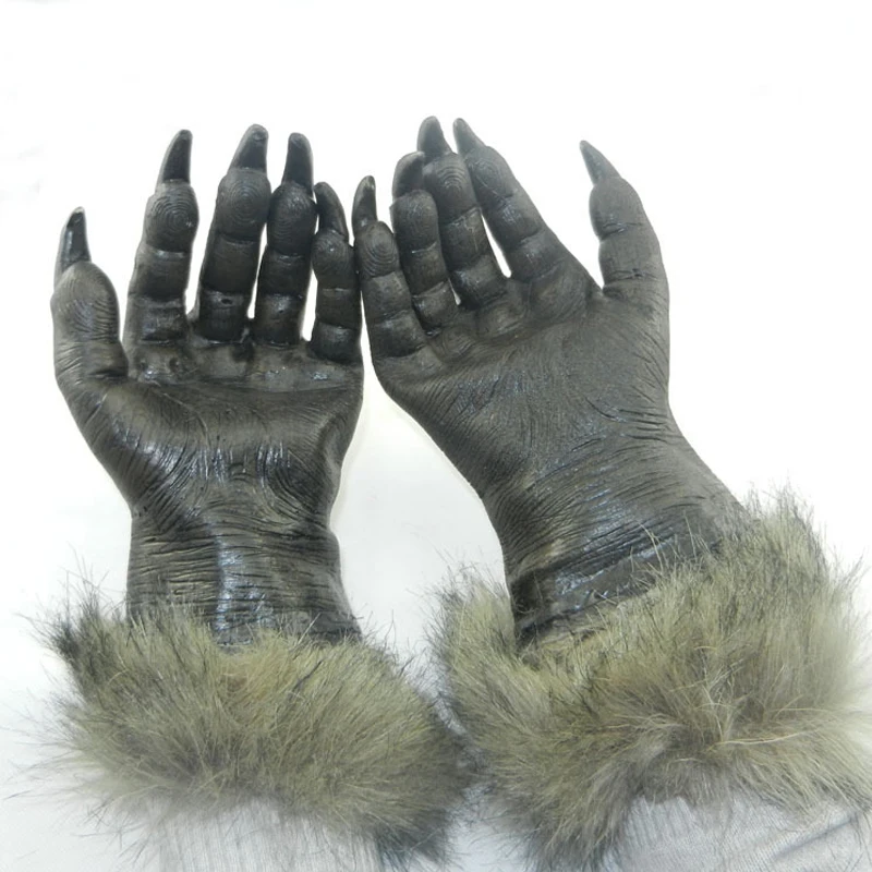 Зимние длинные перчатки для Хэллоуина игрушки силиконовый жуткий дьявол волк маски вечеринка Хэллоуин перчатки "Волк" страшные Готические перчатки Шутка игрушки