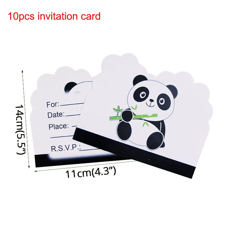 Панда вечерние прогулочные животные шарики с пандой Happy День рождения украшения дети скатерть Бумага тарелки салфетки расходные материалы - Цвет: Panda card