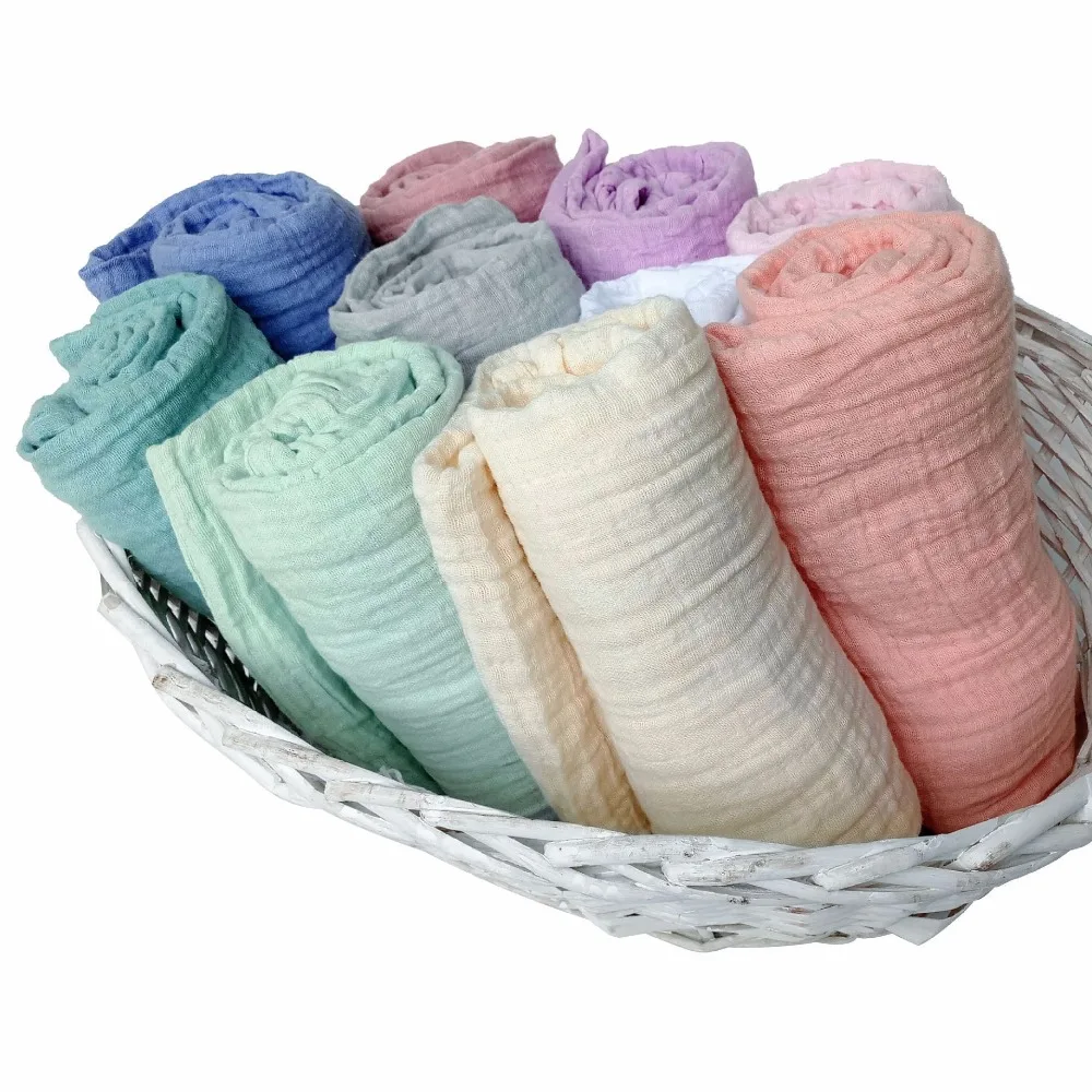 

Newborn Swaddle Wrap Baby Blankets Muslin 100% Cotton Infant Blanket Baby Bath Towels Bedding Summer Solid Blanket for Newborn
