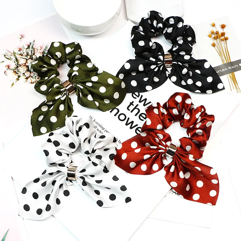 

Polka Dot Women Elastic Hair Rope Ring Tie Scrunchie Ponytail Holder Hair Band Headband Soft and Comfortable Apparel Accessories