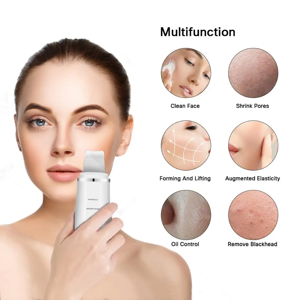 Ultrasonic Face Scruber Skin Tightening Pore Shrink Cleaning Machine Facial Lifting Blackhead Remov