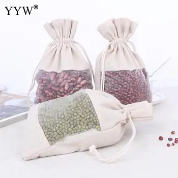 

Wholesale 50pcs/lot 16x22cm Cotton Fabric Pouches Jewelry Packaging Display Drawstring Packing Rectangle Gift Bags Pouches