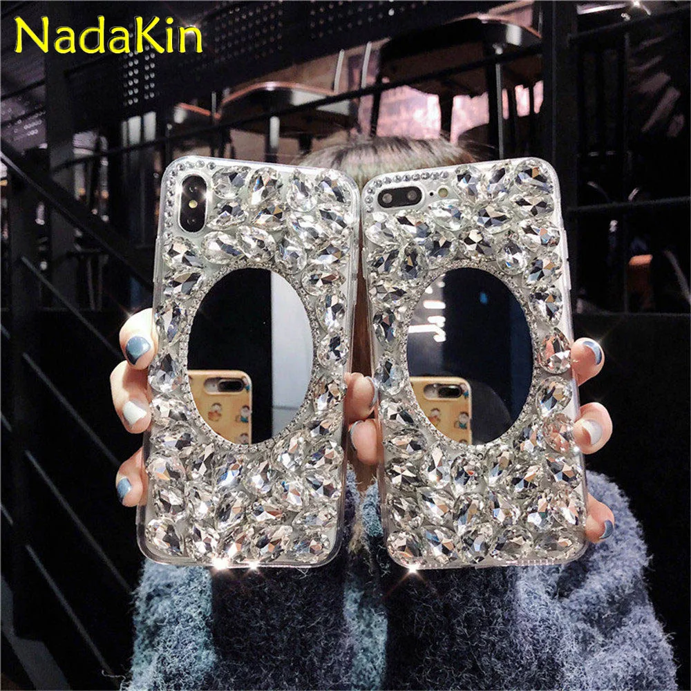 

Luxury Glitter Bling Rhinestone Diamond Mirror Case for Samsung Galaxy S8 S9 S10 Plus A6 A8 J4 J6 Plus J8 A7 2018 S10e Note 8 9