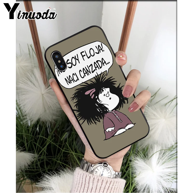 Yinuoda Argentina Quino Mafalda Girl TPU мягкие Аксессуары для телефонов Чехол для iPhone 5 5Sx 6 7 7plus 8 8Plus X XS MAX XR - Цвет: A4