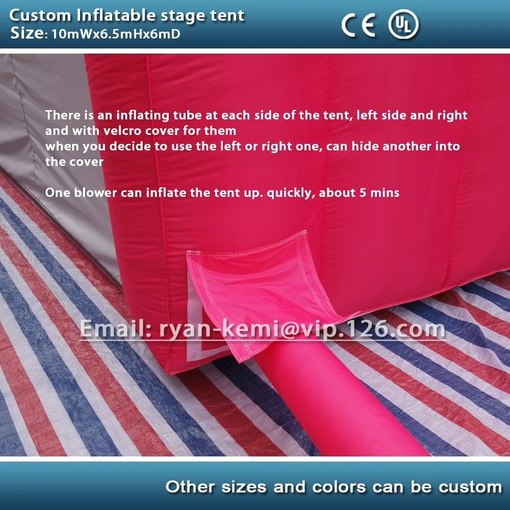 inflating tube of inflatable stage tent cover