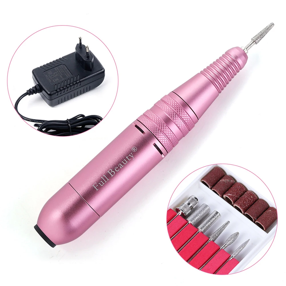 

Pink Nail Drill Electric Machine Manicure 100-240V 25000rpm Milling Cutter Set Portable Gel Polish Remover Cleaning Tool LAMT05