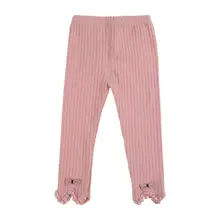 Детские леггинсы для маленьких девочек осенние хлопковые теплые штаны милые модные вязаные однотонные штаны для маленьких девочек розового, синего, серого, зеленого цвета