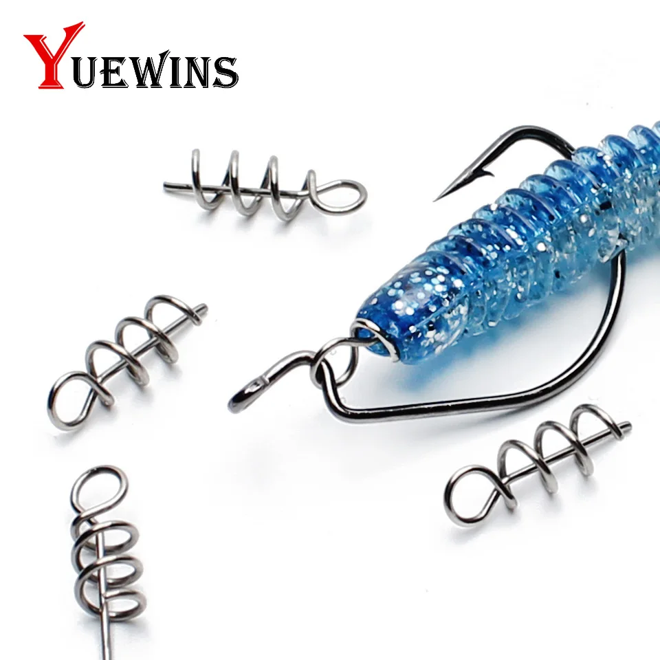 

20-50pcs/lot Fishing Hook Centering Pins Spiralbait Fixed Latch Needle Spring Crank Lock for Soft Lure Fishing Accessorie TP1082