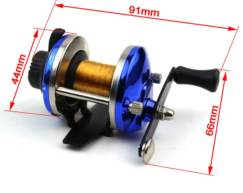 MNFT приманка литье мини ледяная Рыболовная катушка металлическая круглая водная колесо вращение зимняя рыбалка Baitcast Катушка ролик 3,6: 1 с леской 50 м