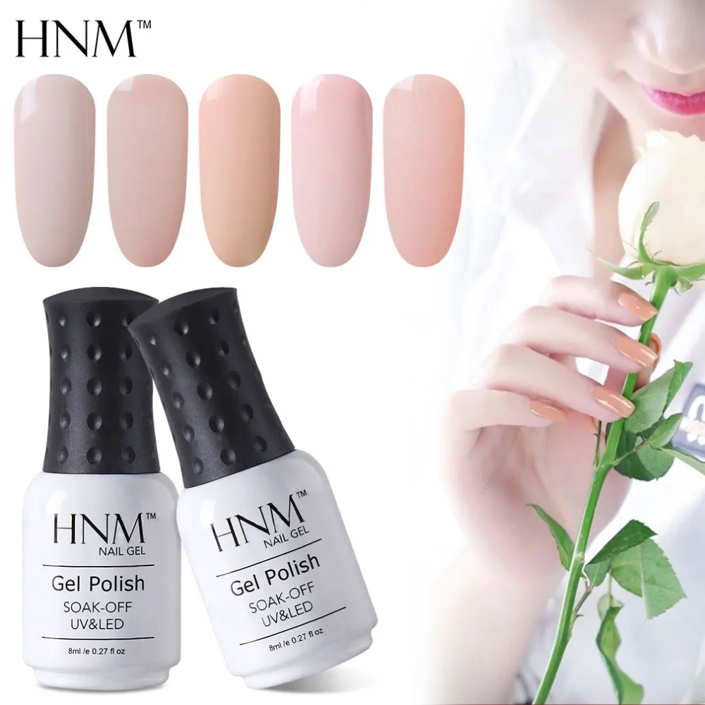 

HNM 8ml Gel Nail Polish 1 pcs Light Color Series Nail Gel Polish UV LED Lamp Cured Nail Gel Primer Gel Varnishes Gelpolish