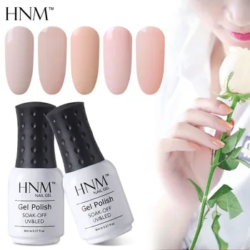 

HNM 8ML Light Color Nail Gel UV LED Stamping Paint Gel Varnish Nude Light Pink Beige Gel Nail Polish Hybrid Gellak Gelpolish