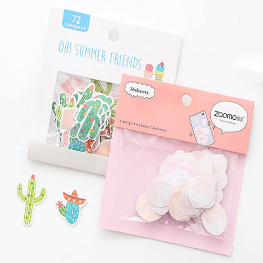 

1pack/lot Cute Mini Stickers Flamingo Cactus Cherry Blossom Stationery Sticker Kawaii Labels DIY Decorative Sealing Stickers