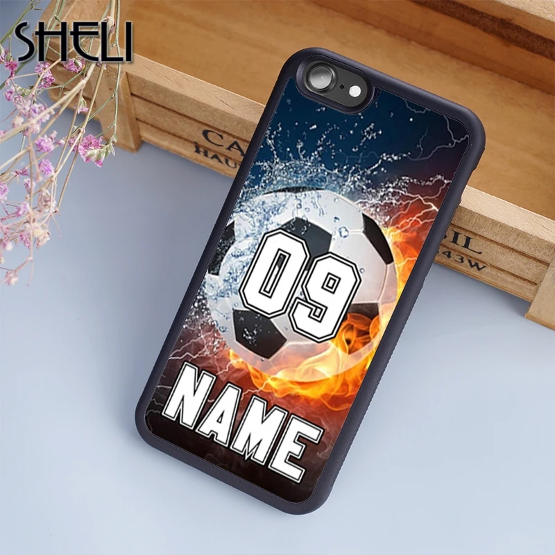 SHELI PERSONALIZED NUMBER NAME SOCCER Phone Case For iPhone 5 6s 7 8