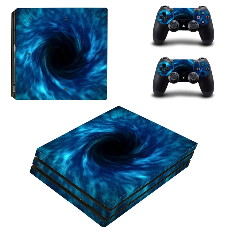 

HOMEREALLY Deep Blue Whirlpoo Design Vinly PVC Sticker Cover For Playstaion 4 Pro Console and Controller Skin Ps4 Pro Accessory