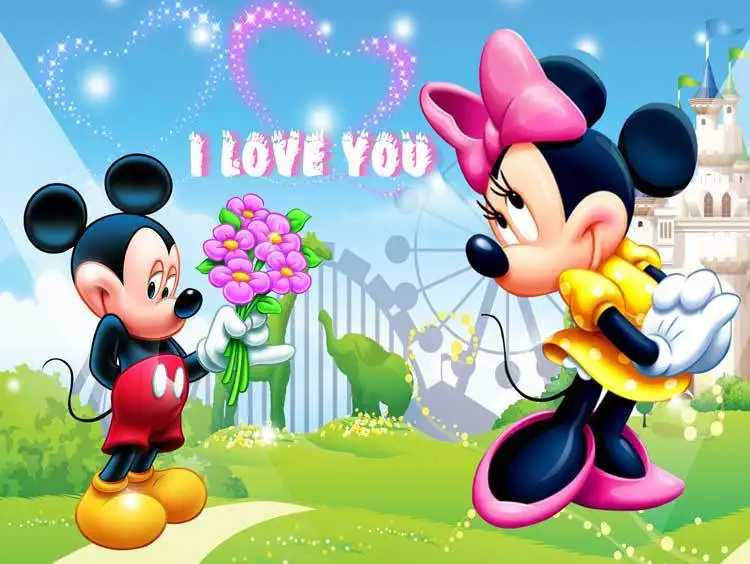 Gran Pared 3d Papel De Fotos Mickey Mouse Animales De Dibujos