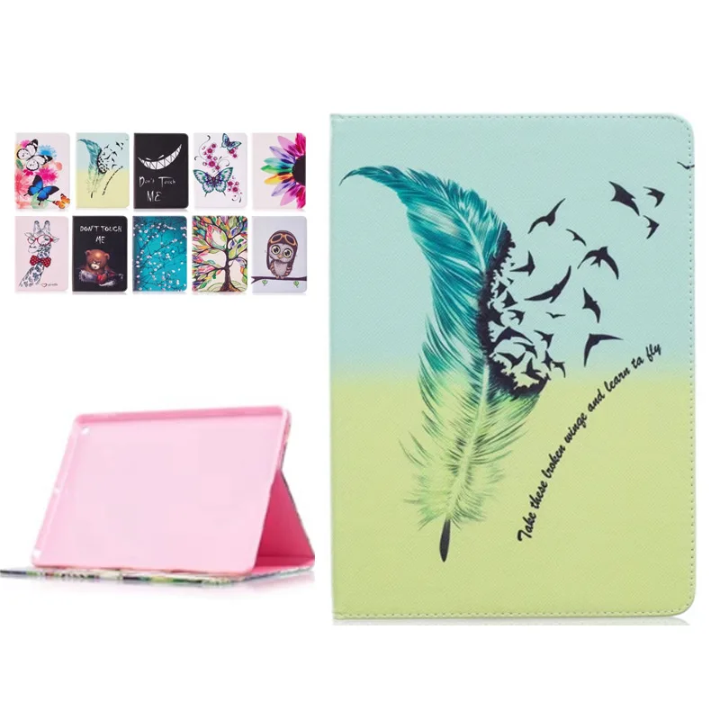 

Colorful Wallet Case For Apple Ipad mini 5 Case PU Leather Printing Card Slot Tablet Case for ipad mini5 Case Cover + film Gift