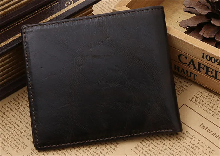 Мужской кожаный короткий кошелек, роскошный кредитный держатель для карт, винтажный мужской короткий кошелек для монет, высокое качество, кожаный деловой кошелек для мужчин