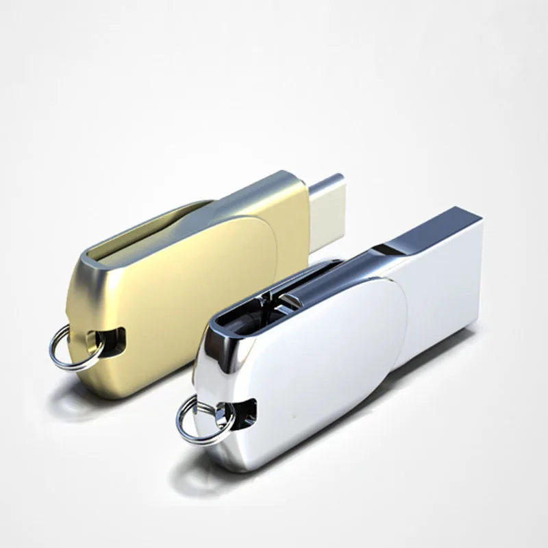 Металлический USB флеш накопитель Type C OTG для адаптера кабеля телефона на 128 ГБ 16 64 32