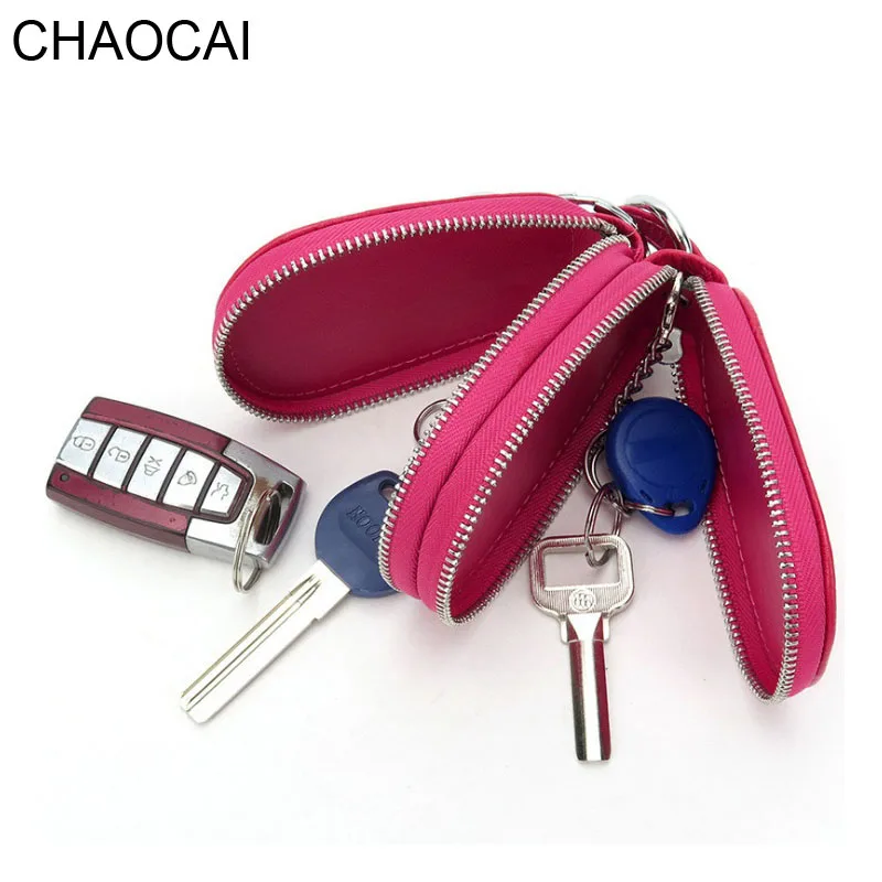 

2017 new arrival men car Key wallet genuine Leather car key holder alligator double zipper women key bag cow leather 84#