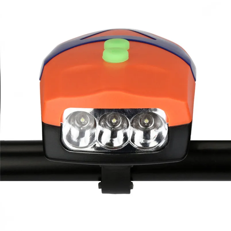 3LED светильник для велосипеда с рогом, велосипедный звонок, головной светильник, аксессуары для езды на велосипеде#2A16