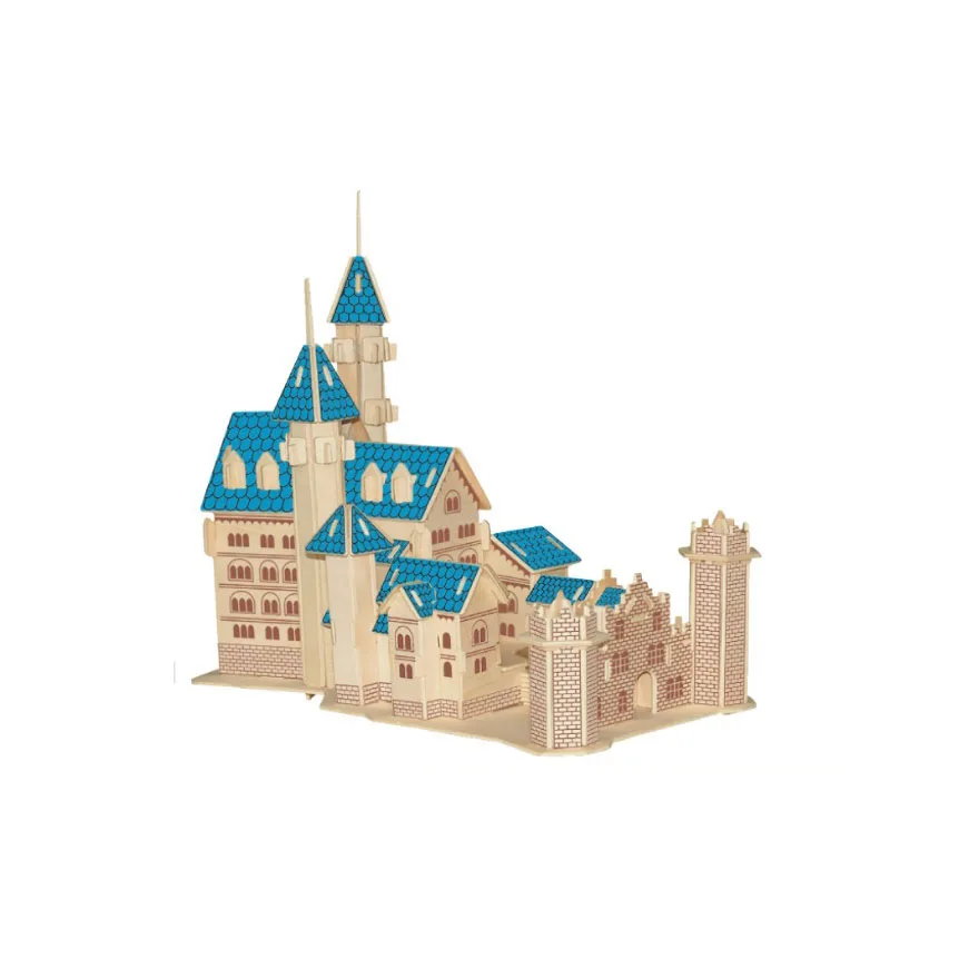 Chanycore ребенок учится Развивающие деревянные Игрушечные лошадки 3D Puzzle здание дома церкви императорский дворец башни замка подарки для