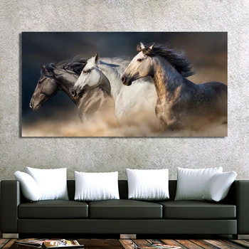 

Three Running Horses Canvas Art Animals Wall Art Poster Pictures For Living Room Home Decor Cuadros Wall Canvas Print Paintings
