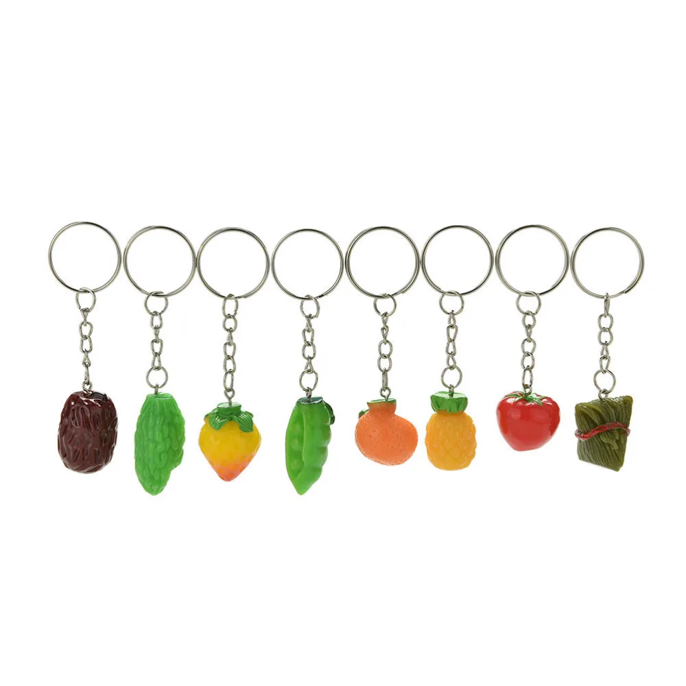 

Fruit Vegetables Keychain Key Ring Jewelry Simulation Food Key Chain 1PCS New Fashion Creative Design Lanyard Keyring