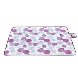 Шьет Экстра большое одеяло для пикника ковры мат, непромокаемый коврик путешествия Кемпинг пляж Дети Детские фиолетовый цветок