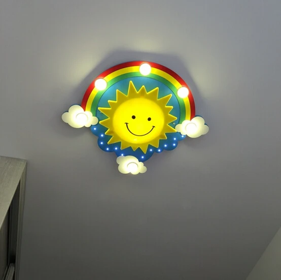 Новая мода современный милый солнце Радуга светодиодный мерцающий облако ребенок Детский потолочный светильник лампа освещение спальня гостиная