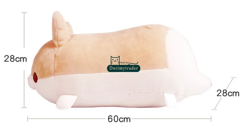 Dorimytrader Pop 60cm Big Anime Corgi Butt Plush Toys Cartoon Stuffed Soft Animals Dog Corgi with Fat Arse 24inches DY61646 (2)