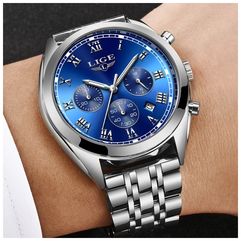 2018 LIGE Watch Men Chronograph Fashion Quartz Clock Mens Watches Top Brand Luxury Business Waterproof Watch Relogio Masculino