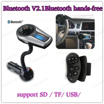 

The new Bluetooth V2.1+EDR mini Bluetooth hands-free car built-in FM steering wheel remote control support SD / TF/ USB/