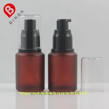 

wholesale 30ml red rose frosted glass bottle with pump/sprayer,for lotion/perfume/essential oil/moisturizer/facial water