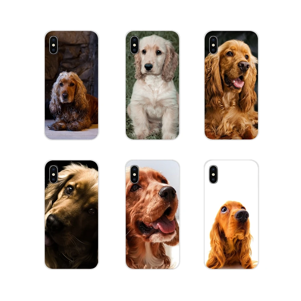 

For Samsung A10 A30 A40 A50 A60 A70 Galaxy S2 Note 2 3 Grand Core Prime Transparent Soft Shell Covers English Cocker Spaniel dog