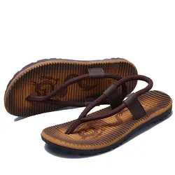 Плюс размер 42/43/44 Для мужчин летние сандалии пляжные плоской подошве тапочки Водонепроницаемая Обувь zapatillas hombre