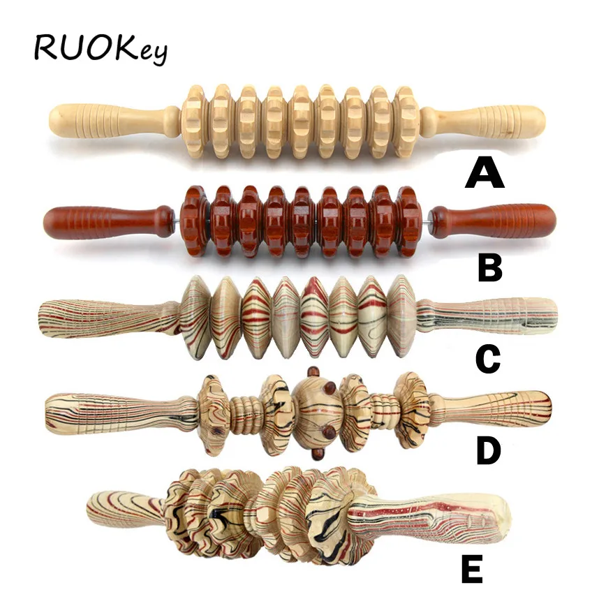 Деревянный домашний спа-ролик для мышц, антицеллюлитная глубокая ткань, триггер, релиз, Фитнес-тренировка, самомассаж, палка