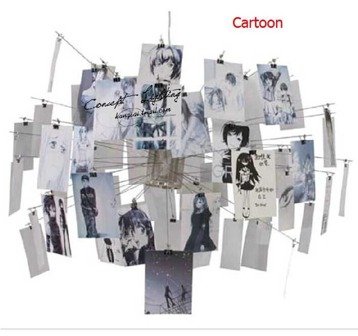 Christmas Promotion Dia120cm Zettel z 5 Paper Zettel Pendant lights Cartoon Card abajur E27 Light Fixtures