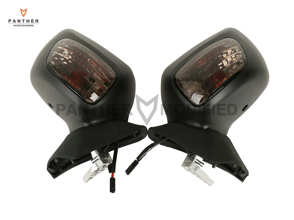 

Matte Black Motorcycle Rear View Side Mirror With OrangeTurn Signal case for Honda Goldwing GL1800 F6B 2013 2014 2015 2016