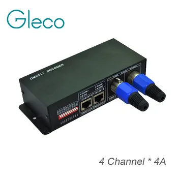 

DMX 512 Decoder 4A 4 Channels RGB LED Controller,DC12-24V for RGB Ceiling Lamp,Led Strip light 5050 RGB