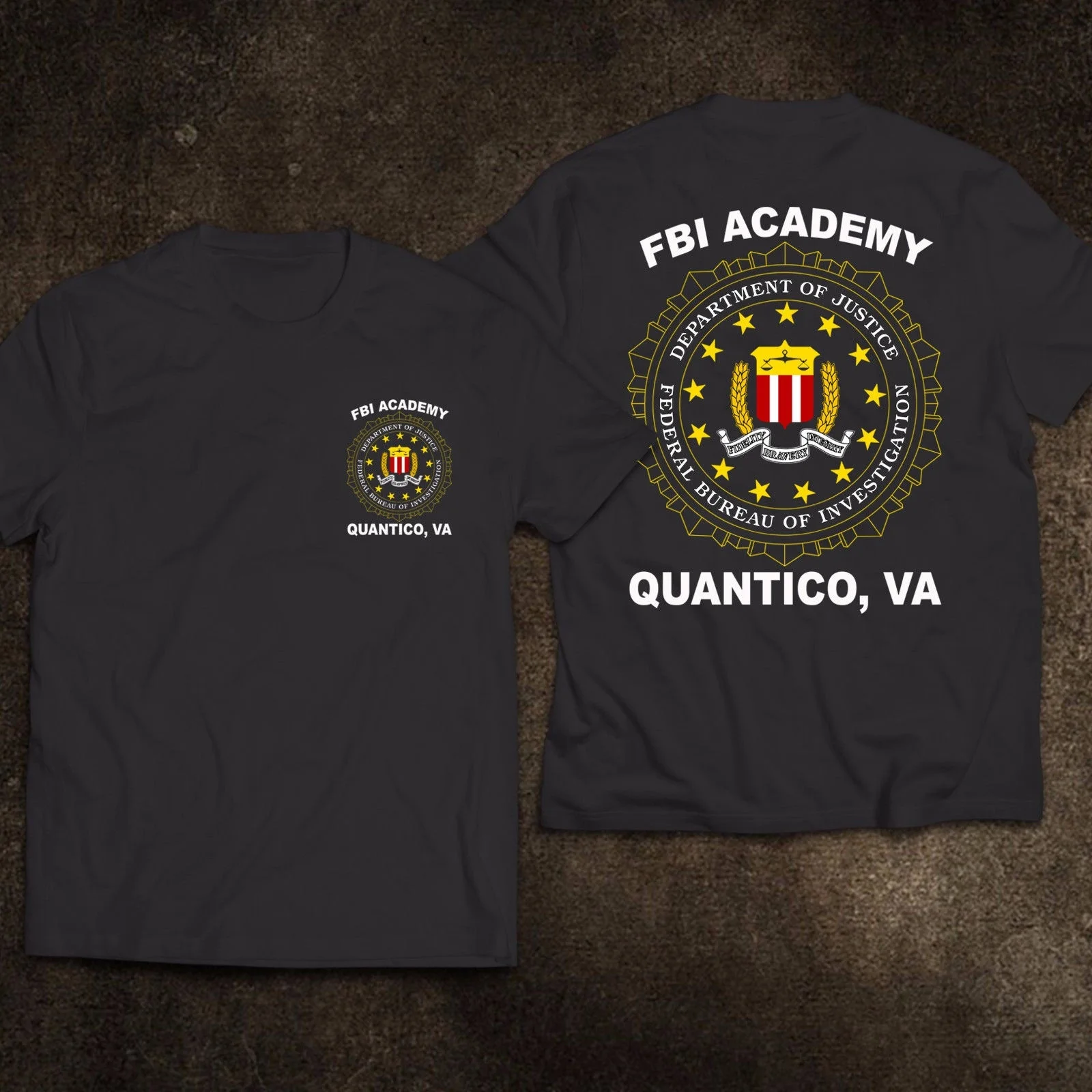 Футболка с принтом FBI Academy Quantico VA State Department Justice | Мужская одежда