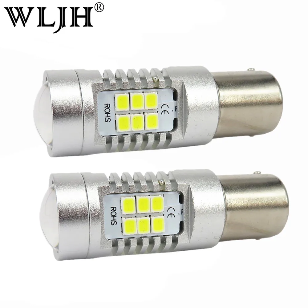 WLJH 2x белого цвета красный желтый BAU15S 7507 PY21W 1156PY светодиодный лампы для
