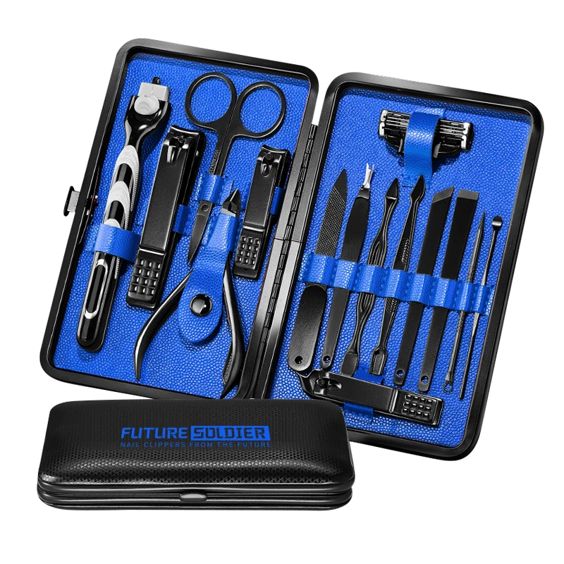 

15Pcs/set Pro manicure set nail Tools Shaving Razor Nails Clipper For Men Pedicure set Kit Utility Scissors Knife Nail Art kits