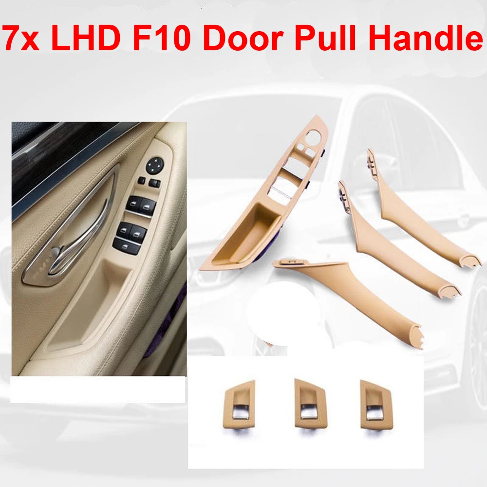 

1 Set Left Hand Drive LHD For BMW 5 series F10 F11 520 525 Gray Beige Black Car Interior Door Handle Inner Door Panel Pull Trim