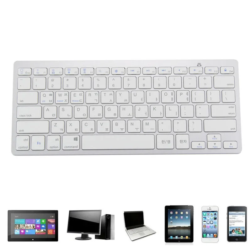 Горячая тонкий Bluetooth Беспроводная раскладка клавиатуры Корейская версия для Android, IOS, Windows планшетов