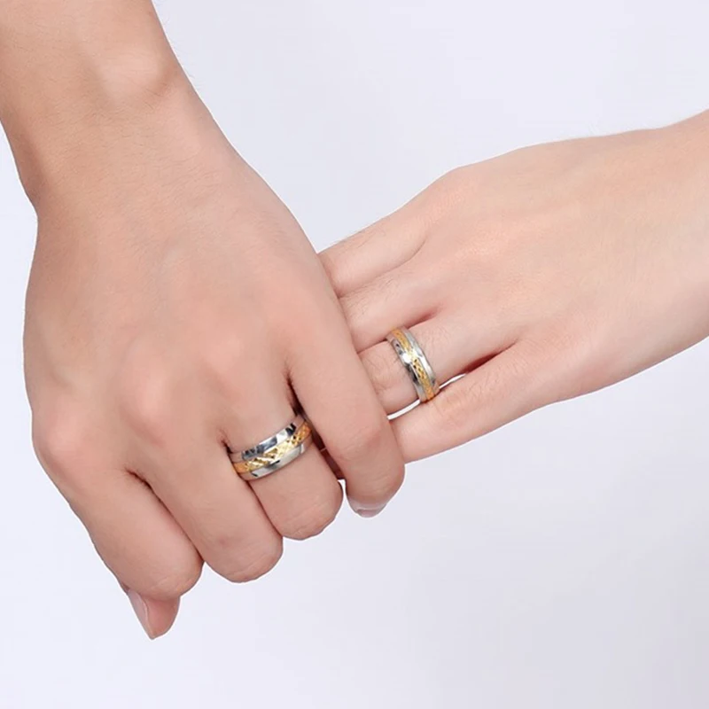 Fashion Lead & Nickel Free Stainless Steel Couple Rings Set Jewelry Ring for Men Women Engagement Wedding Ring VR313