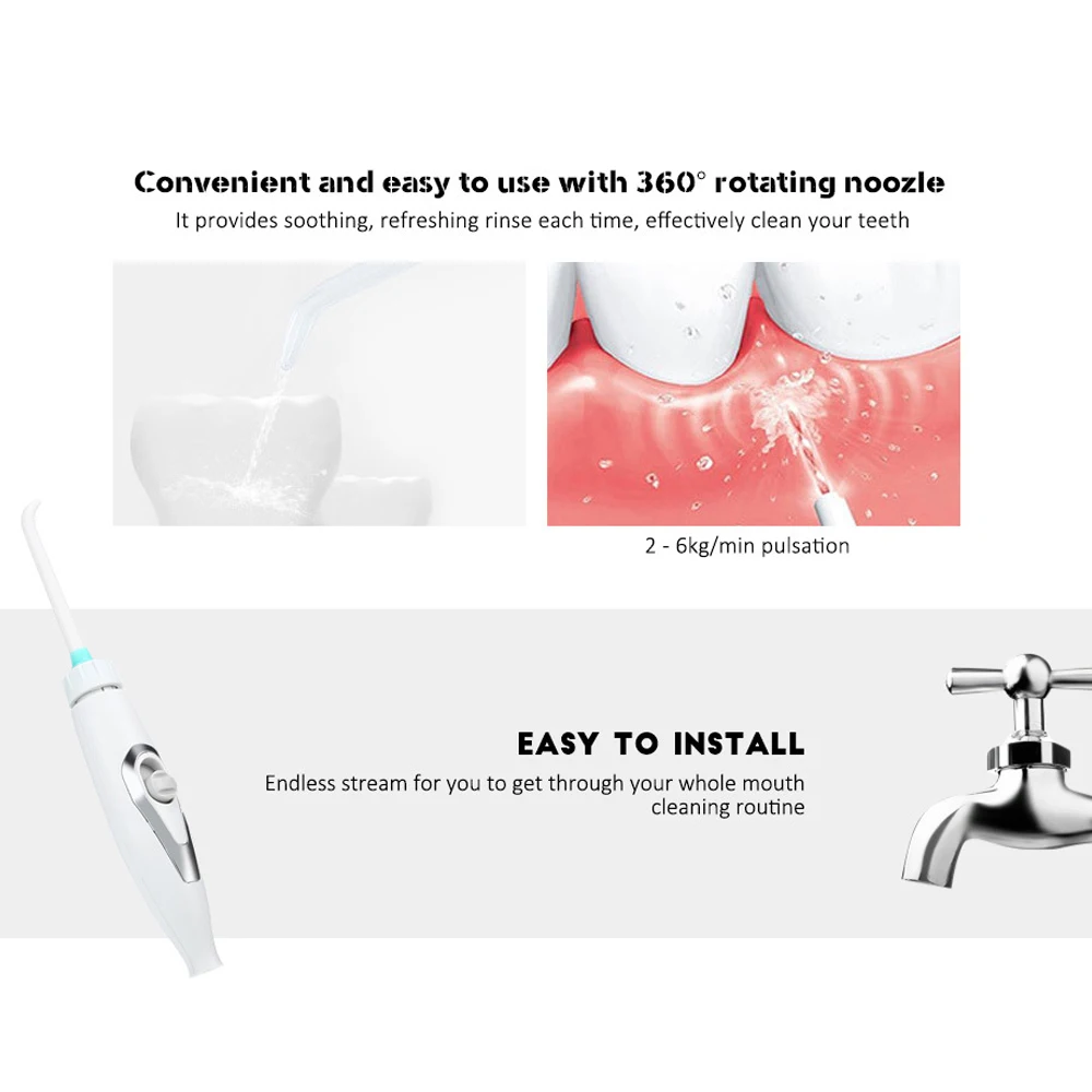 6 наконечников портативный беспроводной электрический ирригатор полости рта кран зубная водная струя ирригатор нить Уход за полостью рта