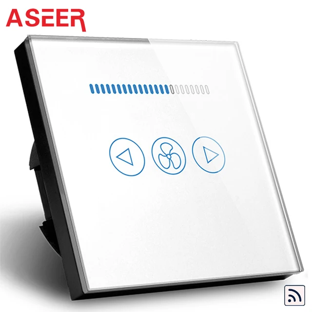 Us 23 94 30 Off Aseer Eu Wireless Switch 3 Mode Speed Control Ceiling Fan Switch 600w Crystal Glass Panel Smart Wall Switch Ac110 240v No Remote In