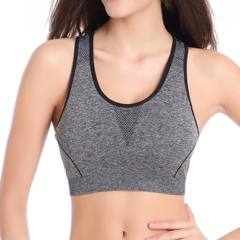 

Women Fitness Stretch Quick Dry Tank Top Seamless Racerback Yoga Sports Bra 3Color