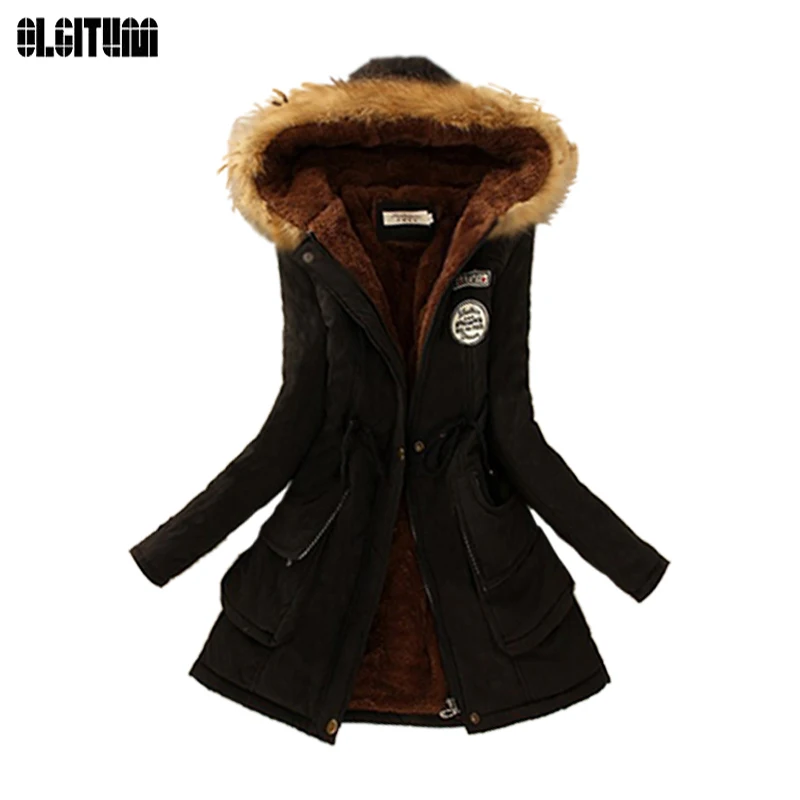 Winter women coat 2018 Women's Parka Casual Outwear Military Hooded fur Coat Down Jackets Winter Coat for Female CC001