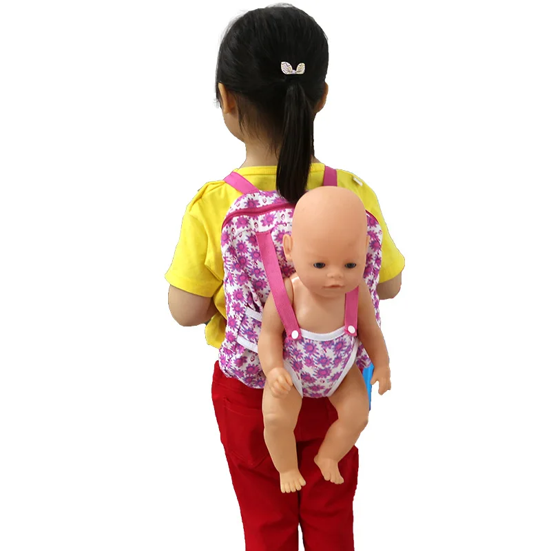 18 дюймов 45 см куклы сумка для переноски розовый цветок Кукла аксессуар подарок куклы сумка исходящие пакеты открытый рюкзак для переноски детские игрушки